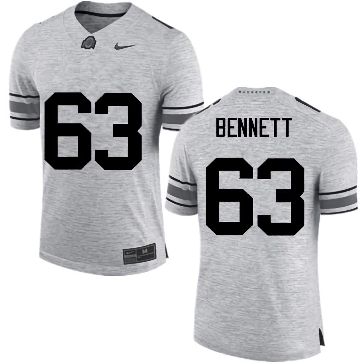Michael Bennett Ohio State Buckeyes Men's NCAA #63 Nike Gray College Stitched Football Jersey JRF4556SI